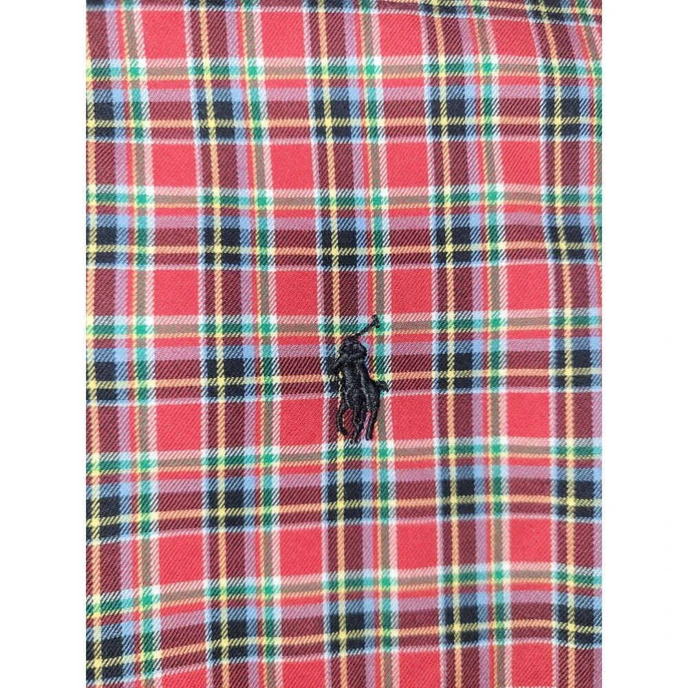 Ralph Lauren Shirt 100% Cotton Red/Green Plaid Long Sleeve Button Down Mens XL - Picture 3 of 11